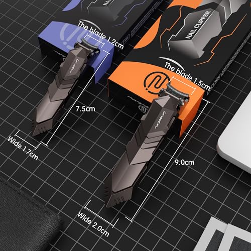 Nail Clippers for Thick Nails, INXEN Nail Clippers with Extre Wide Jaw Opening for Hard Toenails, Stainless Steel Nail Clippers ，Nail Cutter Set for Men Women Senior Small Black (3x0.67 inch)