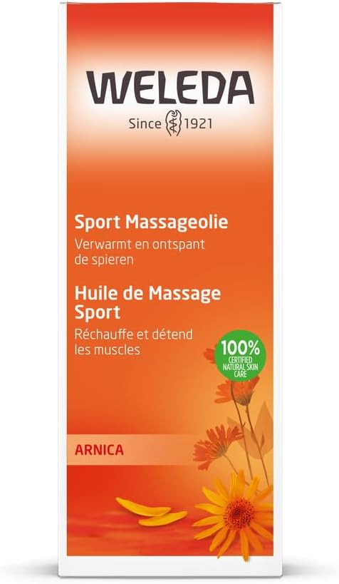 Weleda Arnica Massage Oil, 3.4 fl oz (100 ml), For Sports Body Massage, Clear Fragrance of Natural Herbs, Naturally Derived Ingredients, Organic - BeesActive Australia