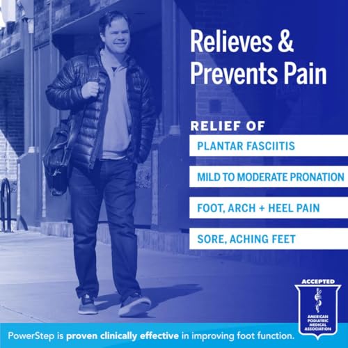 PowerStep Pinnacle Insoles, Plantar Fasciitis Relief (M 8-8.5, W 10.10.5) Blue Men's 8-8.5, Women's 10-10.5