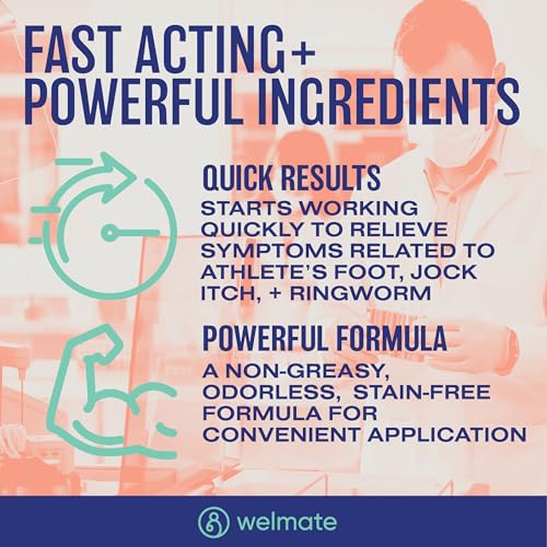 WELMATE Butenafine Hydrochloride 1% Antifungal Cream for Skin, 1 oz, 3pk 3 Pack