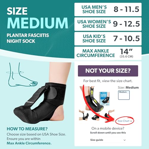 BraceAbility Day and Night Plantar Fasciitis Support Bundle - Durable Orthotic Insoles and Soft Night Splint Sock for Heel, Arch and Achilles Pain (M)
