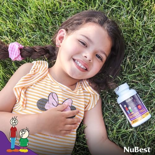 NuBest Tall Kids - Multivitamins & Minerals for Age 2 to 9 - Bone Strength & Immunity Support - Helps Kids, Toddlers Healthy - Animal Shapes - 60 Chewable Berry Tablets | 1 Month Supply Mixed Berries 60 Count (Pack of 1)
