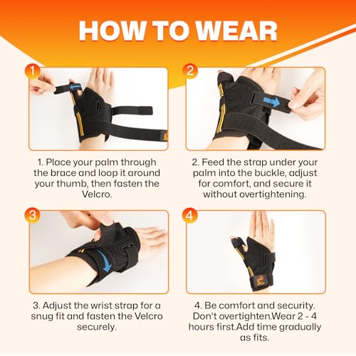 NEVVIS Thumb Brace Right/Left Hand: Ergonomic Thumb Splint, Thumb Spica Splint Right Hand with Wrist Support for Arthritis, De Quervains Tenosynovitis Brace, CMC Joint, Tendonitis, Either Hand (L/XL) L/XL