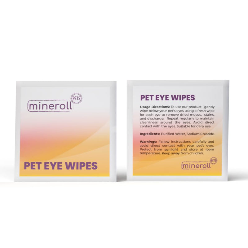 Cat Eye Wipes for British Shorthair and Scottish Fold - Individually Wrapped, Gentle Tear Stain Remover, Fragrance-Free, Alcohol-Free, Vegan, Soft Fabric - 20 Count