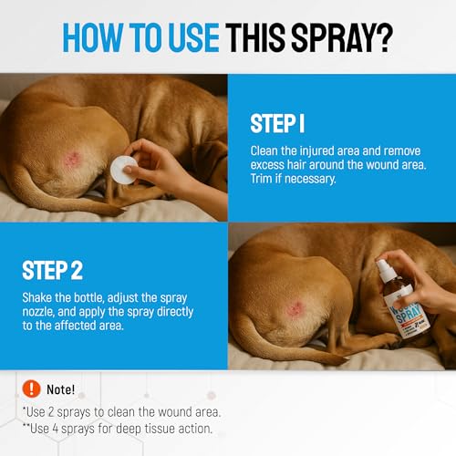 SILVER GRADE Dog Wound Spray Helps with Hot Spots, Irritations, Bites, Burns, Rashes, Itch, Scratching – Better Use with a Dog Cone to Stop Licking – Safe for Large and Small Breeds – 4 oz Wound spray - 4 Fl Oz