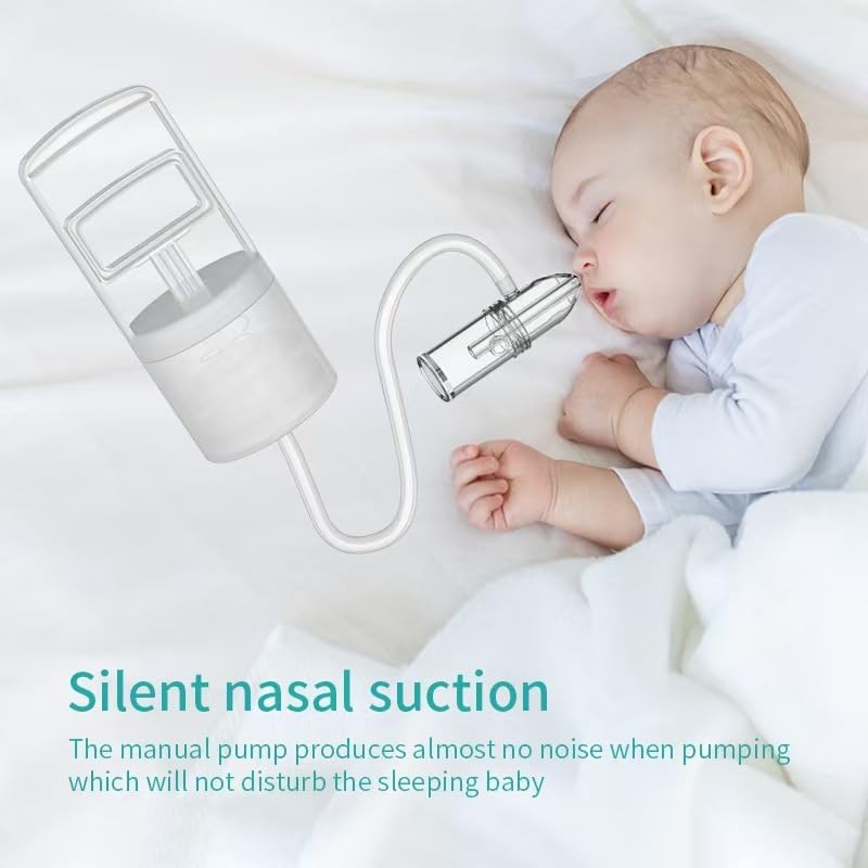 Nasal Aspirator for Baby, Portable Hand Puller Nose Sucker, Quiet Suction Easy to Operate | Reusable | Soft Silicone Nose Cleaner for Fast and Effective Relief of Nasal Congestion in Infant Plastic - BeesActive Australia