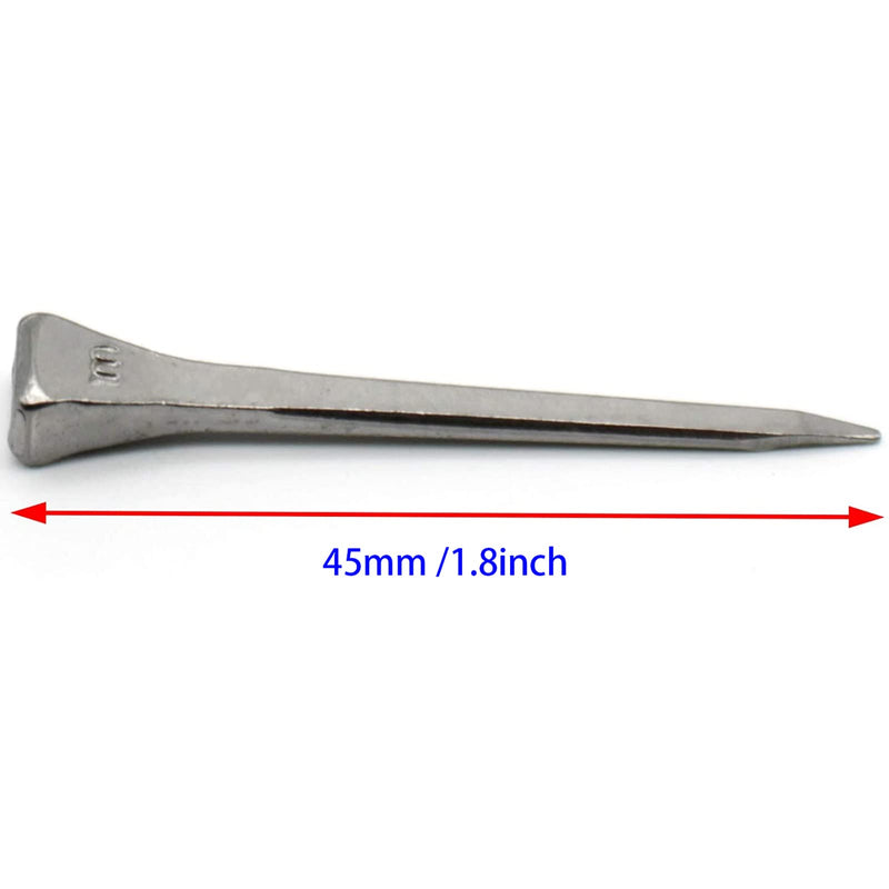 FDXGYH 50pcs E3 Length 45mm/1.8inch Horseshoe Nails Carbon Steel Horseshoe Tools for Fixed Lead or Glass(Silver) - BeesActive Australia