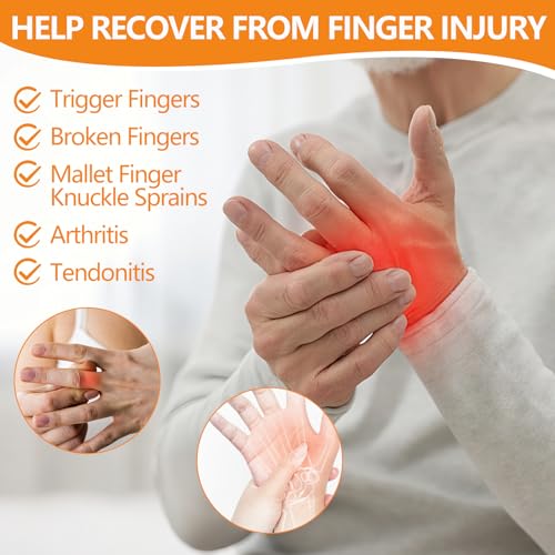 Single Finger Splint, Adjustable Finger Support for Trigger Finger, Thin Version Arthritis, Tendonitis, Mallet Injury, Sprain, Post‑Op Recovery, Breathable Immobilizer Brace SZ-B001
