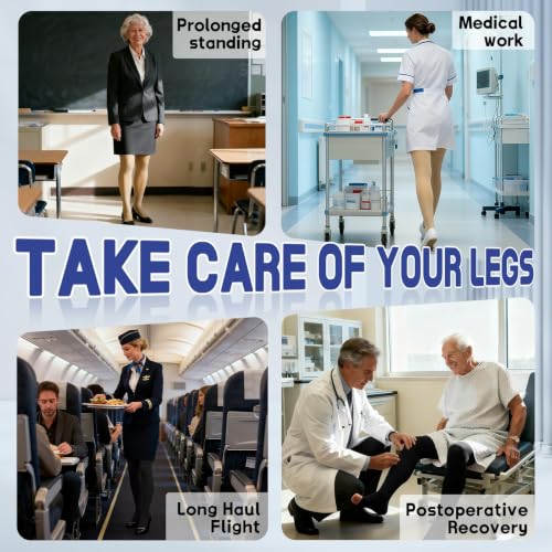 beister Compression Leggings, Medical 20-30 mmHg Open Toe Waist-High Tights Black X-Large