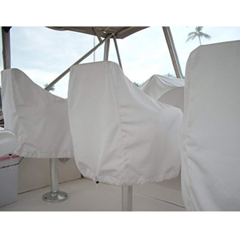 WOMACO 2 Pack Boat Seat Cover, Outdoor Waterproof Pedestal Pontoon Captain Boat Bench Chair Seat Cover, Oxford Fabric Helm Chair Protective Covers (Silver, 4 Pack) Silver - BeesActive Australia