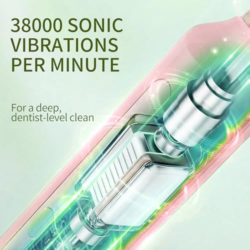 Sonic Electric Toothbrush with Bamboo Heads, Pink