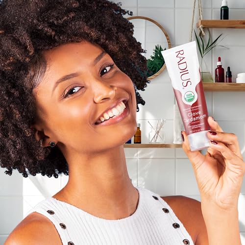 RADIUS Toothpaste, Clove Cardamom, 3 oz, USDA Organic Non-Toxic Chemical-Free Gluten-Free, Designed to Improve Gum Health & Prevent Cavities, Pack of 3 3 Ounce (Pack of 3)
