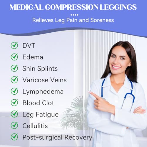 20-30mmHg Compression Pantyhose for Women & Men, Compression Stockings Medium Black-a