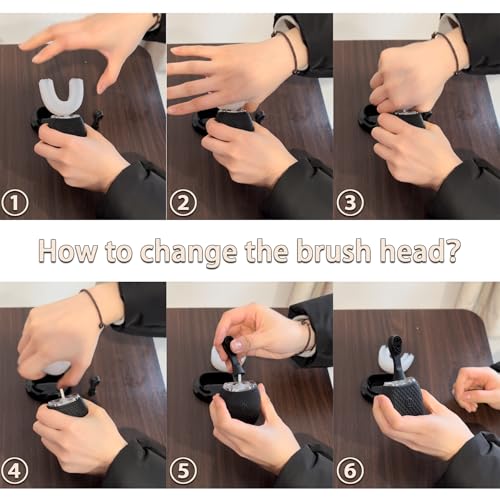 Adult Ultrasonic Automatic Toothbrush Waterproof Timer Travel Black
