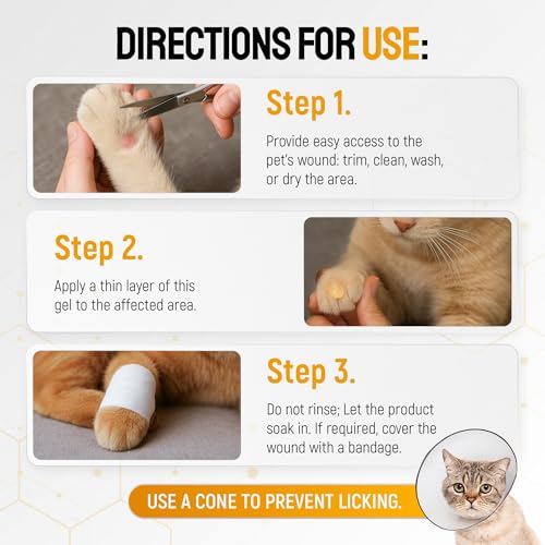 SILVER GRADE Dog Wound Care with Manuka Honey & Colloidal Silver for Scratches & Skin Irritations – Cat & Dog Hot Spot Treatment Gel Works as Honey Rapid Wound Repair for Horses – for All Pets – 2-Oz Honey Gel for Pets