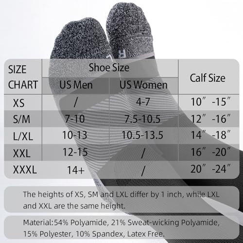 Medical Compression Socks 20-30 mmHg for Men Women (3 Pairs) - Best Support for Daily Wear, Flying, Sport, Circulation Large-X-Large Black
