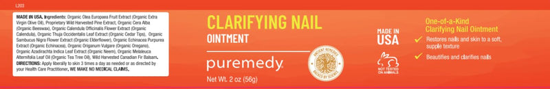 Puremedy - Clarifying Nail Ointment - with Tea Tree Oil, All Natural Salve for Yellow Nails, Athlete's Foot & Skin Irritations, 2 Oz - BeesActive Australia