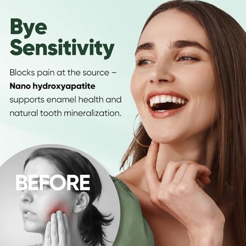 MySmile Fluoride Free Nano Hydroxyapatite Toothpaste for Sensitive Teeth, Strengthens Enamel, 4.2oz with Rechargeable Sonic Electric Toothbrush - 48000VPM, 5 Modes, 6 Brush Heads for Adults