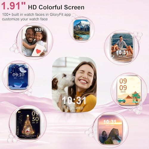 Fempoin Smart Watch, 1.96" HD SmartWatch, Touch Screen Answer/Make Call, IP68 Waterproof 100+ Sport Fitness Tracker, Activity Tracker with Sleep Monitor/SpO2/Heart Rate/Pedometer for Android iOS Gold Pink