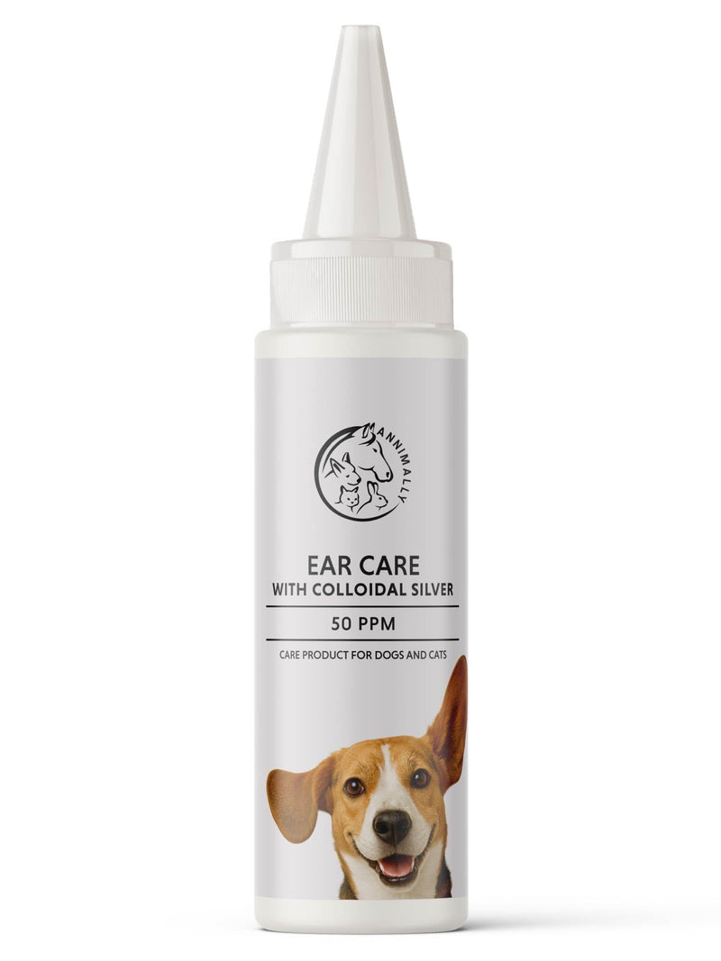 Annimally Ear Drops for Dogs & Cats with Colloidal Silver 50 ppm 50 ml - Gentle Ear Cleaning, Alcohol-Free Formula for Daily Use, Made in Germany
