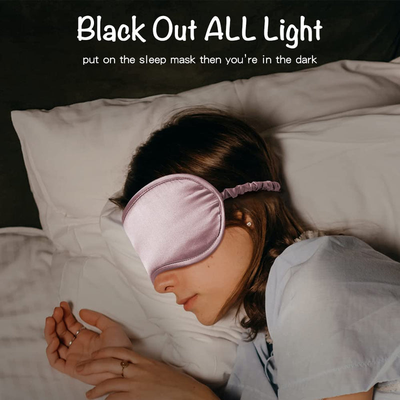 LULUSILK Mulberry Silk Sleep Eye Mask & Blindfold with Elastic Strap/Headband, Soft Eye Cover Eyeshade for Night Sleeping, Travel, Nap(Pink) Pink 1 Count (Pack of 1) - BeesActive Australia