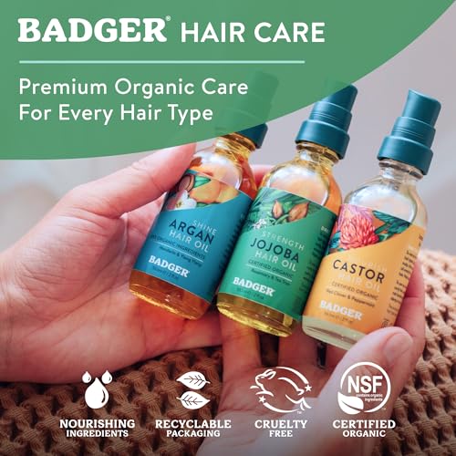 Badger Organic Jojoba Hair Oil, Scalp Treatment, 2 fl oz Jojoba Oil