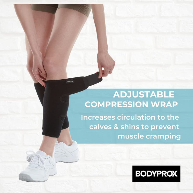 Bodyprox Calf Support Brace 2 Pack, Adjustable Shin Splint Compression Calf Wrap One Size