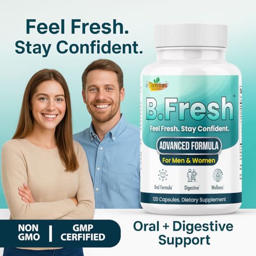 B. Fresh Breath Freshener Oral Probiotics for Bad Breath – Dental Probiotic Supplement for Gum Health & Oral Microbiome Balance – with Lactobacillus for Complete Oral Care – 120 Capsules