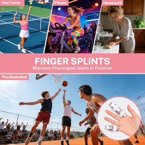 Finger Splint Brace Set for Joint Stabilization, 3-Size 5 Pack Fits Thumb/Middle/Index/Ring/Pinky Finger - Soft Support for Trigger Finger, Sprains, Arthritis & Broken Fingers (S/M/L)