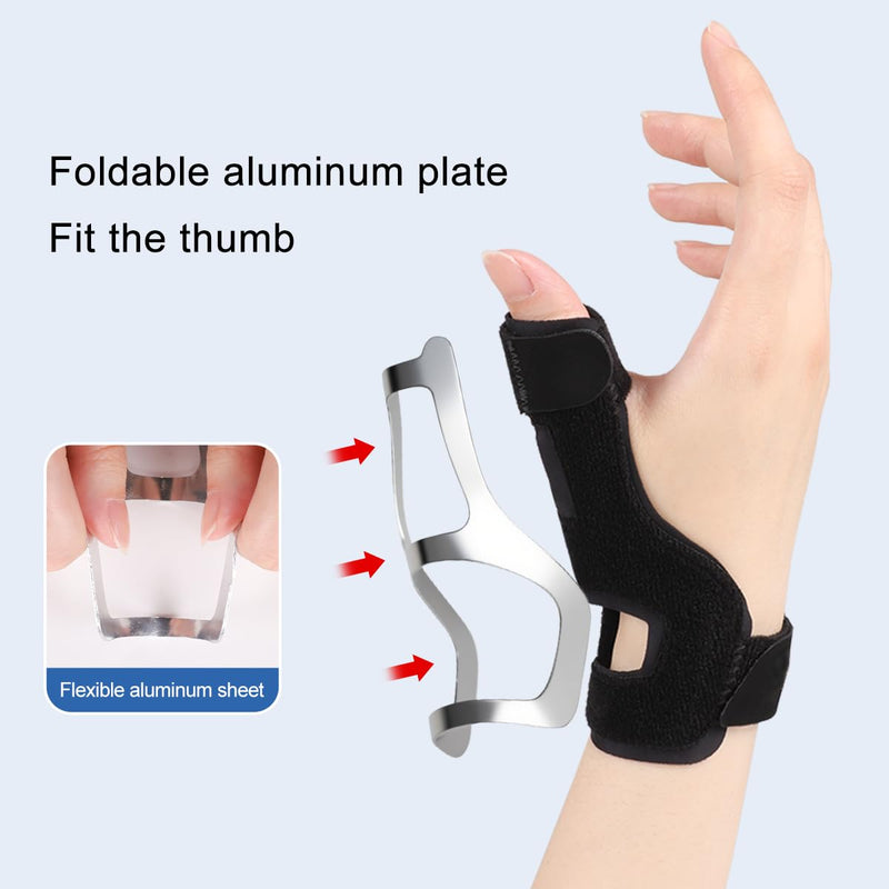 Thumb Spica Splint Brace - 2 Pack Trigger Finger Splint Wrist Support for CMC, De Quervain’s Tendonitis, Pain Relief, Arthritis, Tendonitis, Thumb Stabilizer Adjustable Fit Right or Left Hand Black - BeesActive Australia