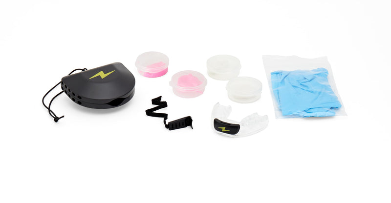 Zone Mouthguard Sports Mouth Piece Starter Kit - Comfort-Fit Mouth Piece, Replacement Putty, & Carry Case. Comfort fit in Minutes. M.O.R.A. Technology. No Boil, No Pain for Youth (Pink) Pink - BeesActive Australia