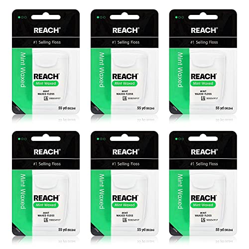 Reach Waxed Dental Floss Bundle | Effective Plaque Removal & Waxed Dental Floss Bundle | Effective Plaque Removal, Extra Wide Cleaning Surface | Shred Resistance & Tension, Slides Smoothly & Easily Dental Floss + Floss Bundle