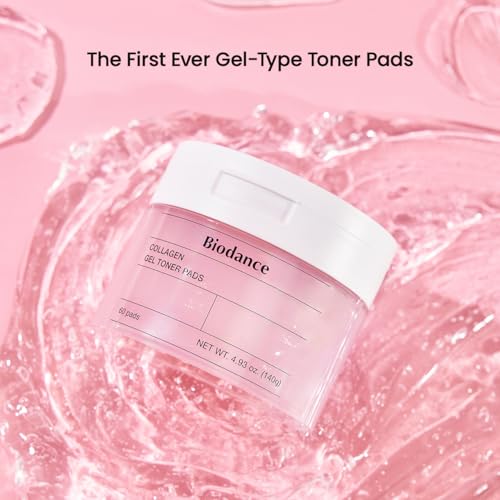 Biodance Collagen Gel Toner Pads, Pore Minimizer for Face, Improving Elasticity, Plumping Toner Pads for Sensitive Skin, Pre-Soaked Pads, Korean Skin Care, Mothers Day Giftsㅣ60 Pads