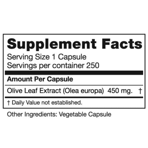 Seagate Products Olive Leaf Extract 450 mg 250 Capsules 250 Count (Pack of 1)