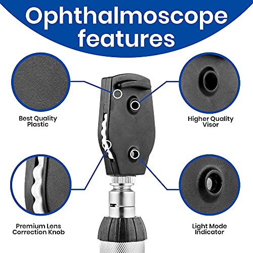 Zyrev Combo Otoscope Oph Set - Multi-Function Otoscope/Opthalmoscope for Ear & Eye Examination with Portable Carry Case, Sight Chart & Replacement Tips (1st Edition) 1st Edition