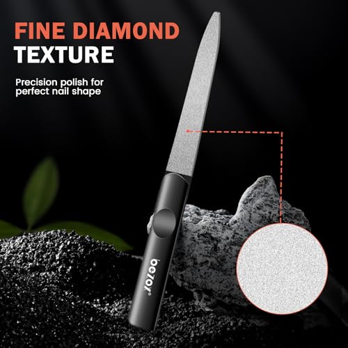 BEZOX Metal Nail File Black Short