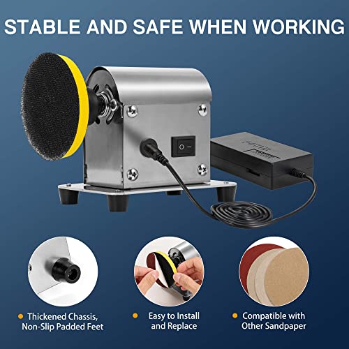 Electric Resin Polishing Machine, Resin Sanding and Polishing Kit Sander, 90W 7-Speed 24V, Including 26 PCS Sandpaper Resin Grinding Polisher Supplies, Epoxy Casting Tools for Resin Molds
