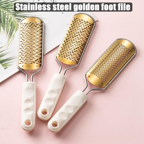 White Foot File Callus Remover, Foot File for Feet – Professional Pedicure Tool for Dead Skin Removal & Cracked Heels – Ultimate Stainless Steel Foot Scrubber for Soft, Healthy Feet White B