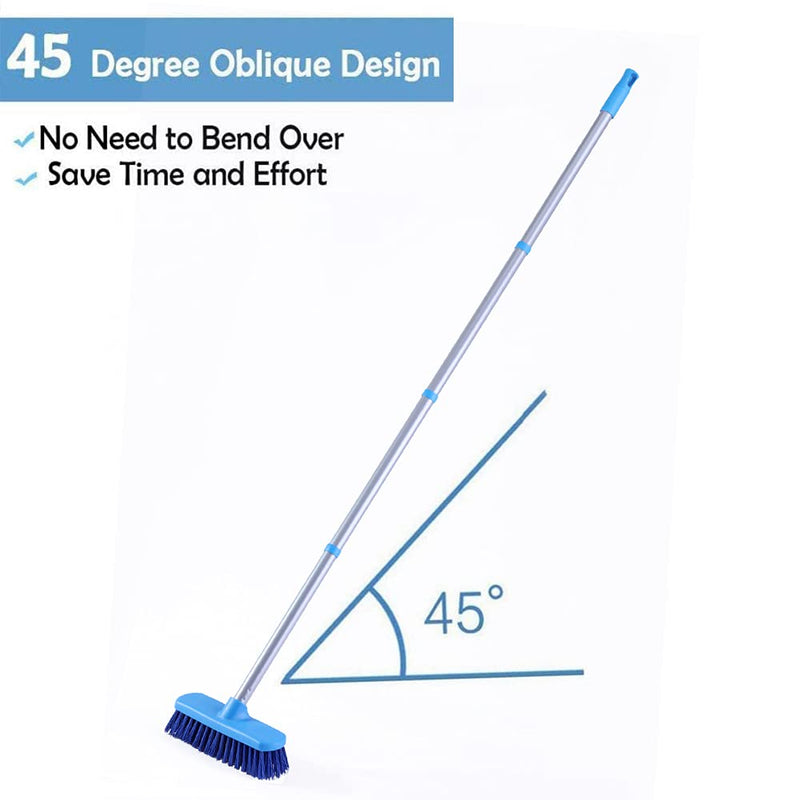 Deck Brush with Long Handle - Floor Scrub Brushes for Cleaning Shower, Stiff Bristle Scrubbing Brush, 50" Floor Scrubber Brush for Bathroom, Bathtub, Tub, Tile Floors, Garage and Patio - BeesActive Australia