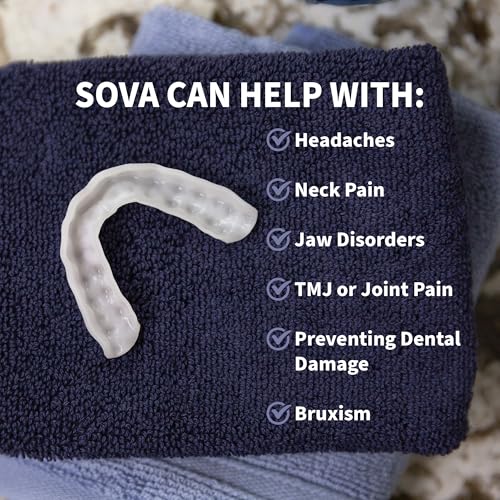 SOVA 3D Night Guard with Case - Pre-Formed, Easy-to-Fit Protection for Teeth Grinding, Clenching - Jaw Pain, Bruxism, TMJ Relief - Taste Free - Remoldable Up to 20 Times - Non Toxic