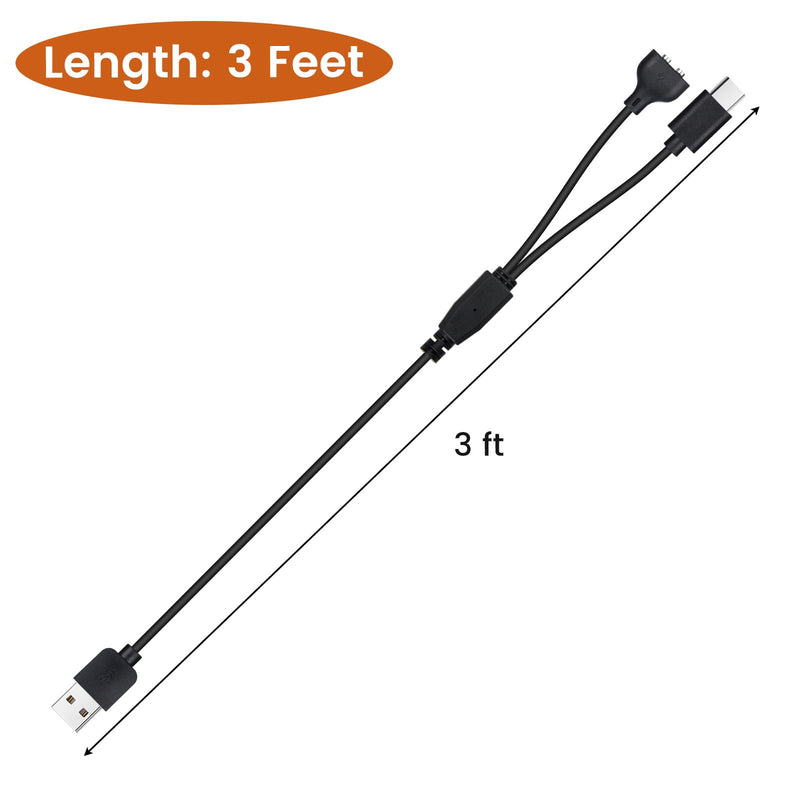 Dog Shock Collar Charger Cord for Jugbow DT-61 Dog Training Collar, 2-in-1 USB C and Magnetic Bark Collar Charging Cable for Dogs 3ft Charger Cable - BeesActive Australia