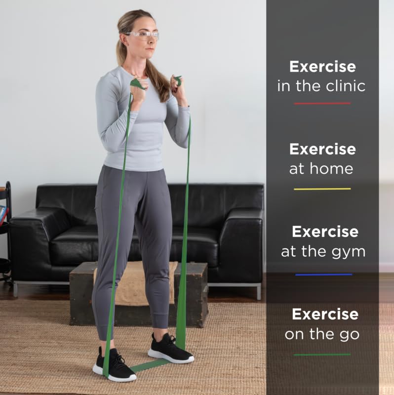 THERABAND Resistance Bands, 6 Yard Roll Professional Latex Elastic Band For Upper & Lower Body, Core Exercise, Physical Therapy, Pilates, Home Workouts, & Rehab, Green, Heavy, Level 4 Level 3 / Heavy - Green