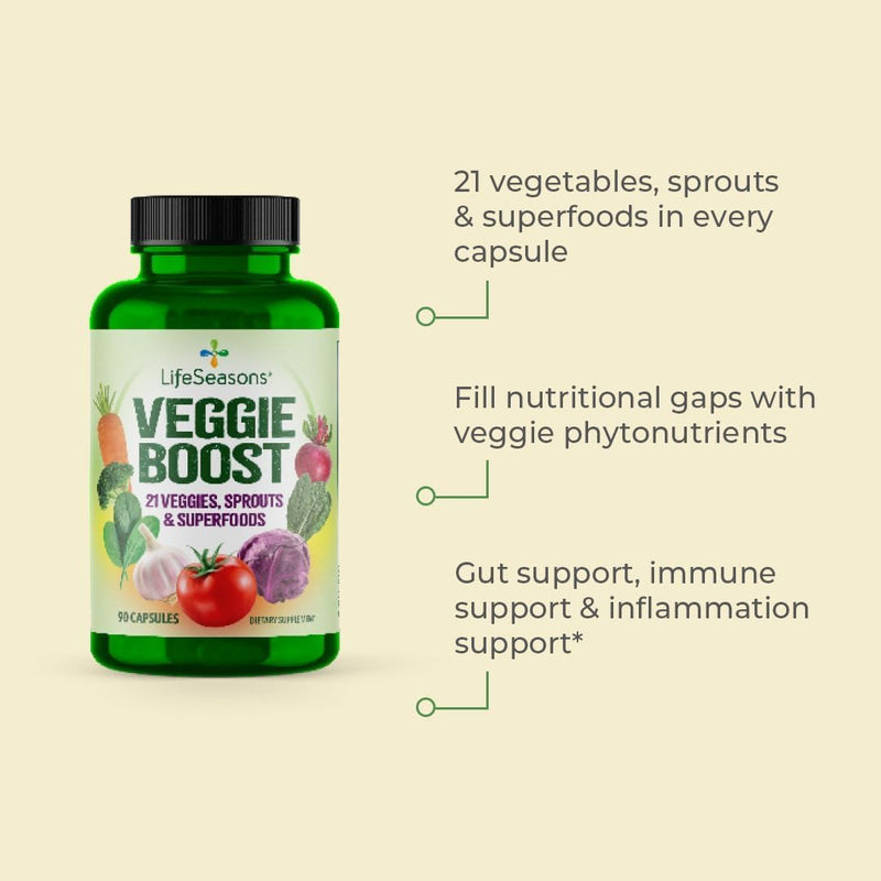 LifeSeasons Fruits & Veggies Supplements - 40 Fruit & Vegetable Superfoods - Nutritional Support for Immunity and Wellness - Vitamins Minerals & Antioxidants - 3X Potency - 90 Count (Pack of 2) 180 Count (Pack of 1)