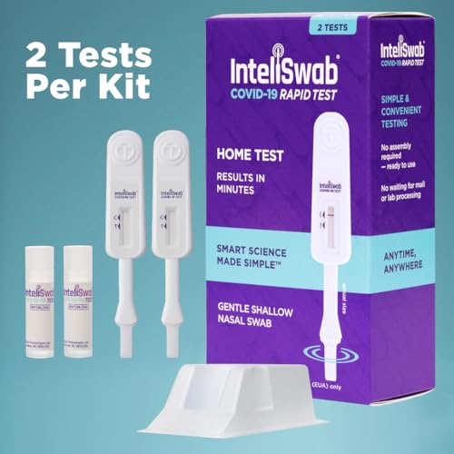 InteliSwab COVID-19 Rapid Test, 1 Pack, 2 Tests Total, Simple to Use at Home, 1 Minute Hands-On Time, FDA EUA Authorized, Designed and Developed in the U.S.A.