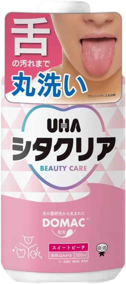 UHA Mikakuto Official Tooth, Breath and Tongue Beautiful! Bulk Purchase, Sitaclea Liquid Brush, 16.9 fl oz (500 ml), Set of 2, Sweet Peach Flavor, Oral Care, Bad Breath Prevention - BeesActive Australia