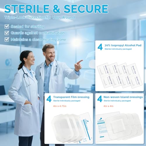 Greetmed Emergency Wound Closure Strips - 16 Pack Laceration Closure Kit with 2 Types Zip Stitch Butterfly Bandage Sutures Kit - Painless, Stitchless Wound Repair for First Aid, Hiking, Camping & Home