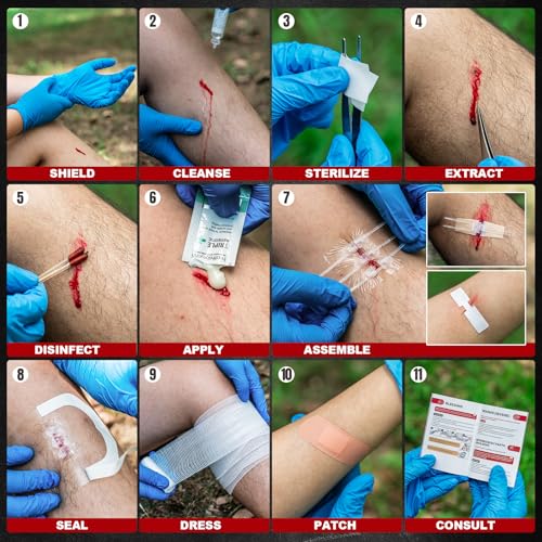 RHINO RESCUE Wound Closure Kit with 3 Types Butterfly Bandages 78pcs