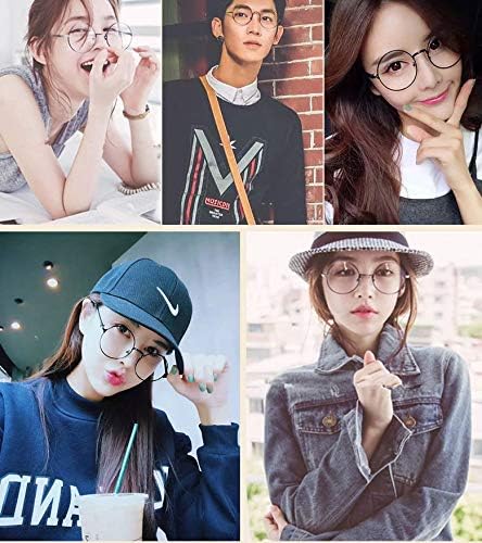 314 Glasses, Gold Gold, PD 62 Prescriptions, Round Glasses, Circle, Classic, Ultra Lightweight, Stylish Design, Metal, Round Frame, 3 Colors, Unisex, Denim Glasses Case Included - BeesActive Australia