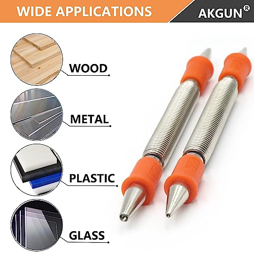 2-Piece Dual Head Nail Setter Kit, Hammerless Nail Set Trim Pak for Wood 2-Piece Combo Nail Setter Set