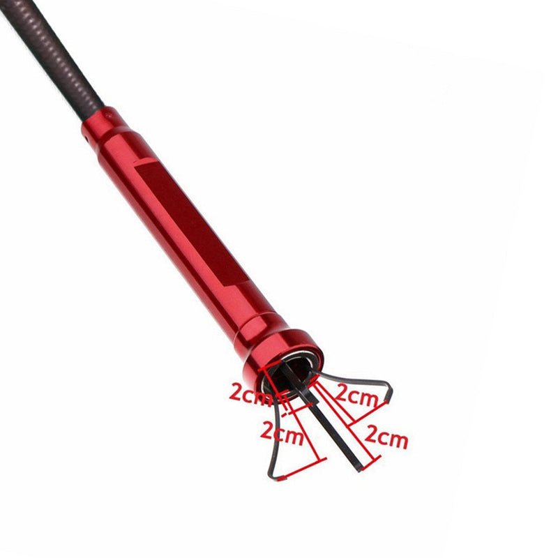 Flexible Claw Pickup Tool with Magnet Tool Flexible telescoping Claw led Light Grabber Extend，Long 28'' Four Claw 4-Claw for Small Parts Pickup Reacher Tool for Mechanics,Jewelry,Kids,etc. (Red) Red